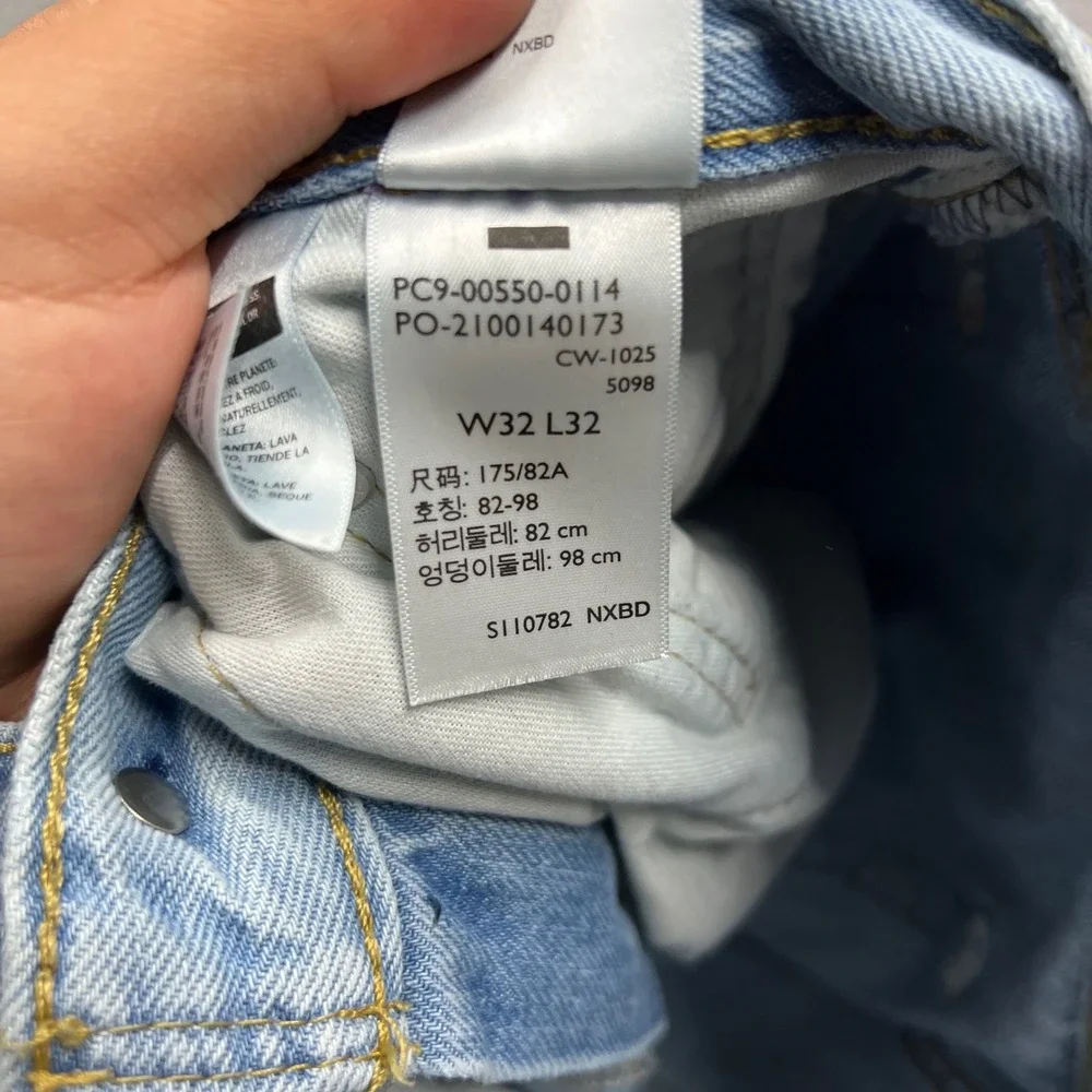 Levis 550 Relaxed Fit Light Wash Blue Denim Jeans Mens 32x30 100 Cotton
